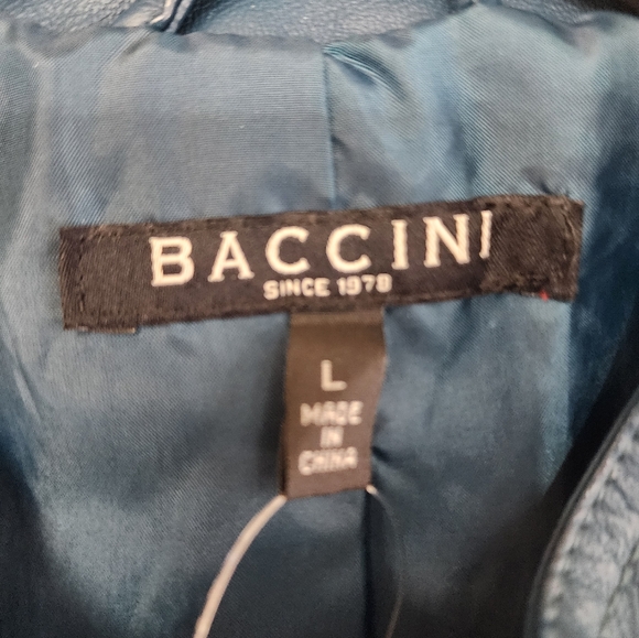 BACCINI FAUX LEATHER JACKET SIZE  Large, - Picture 3 of 4